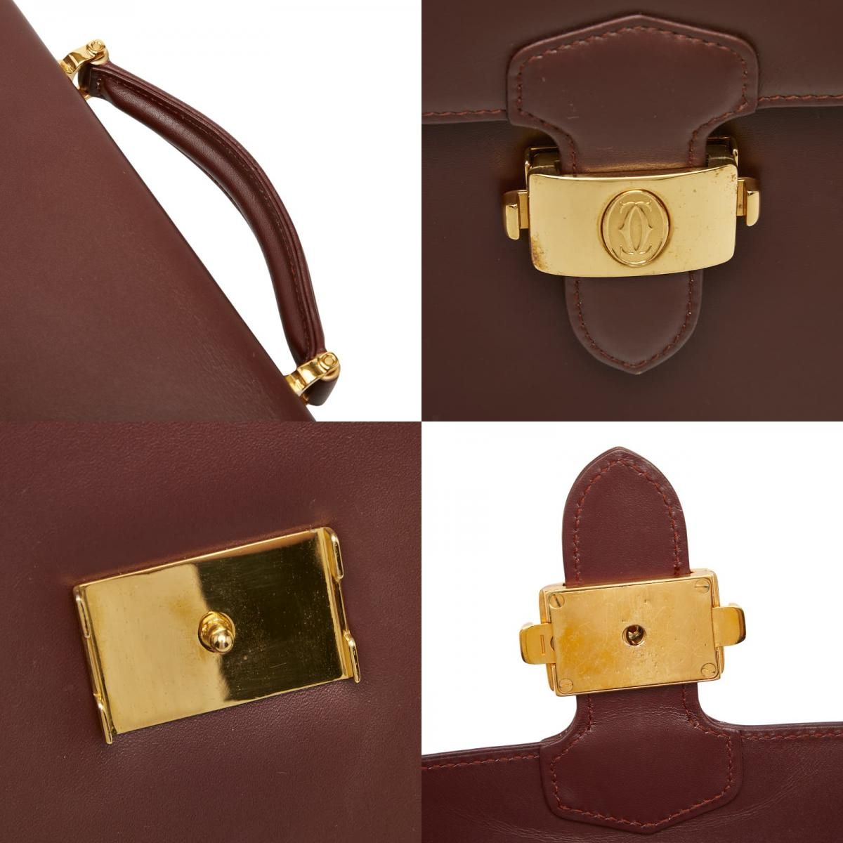Cartier Must Line Business Briefcase Wine Red Bordeaux Leather 1 — view 9