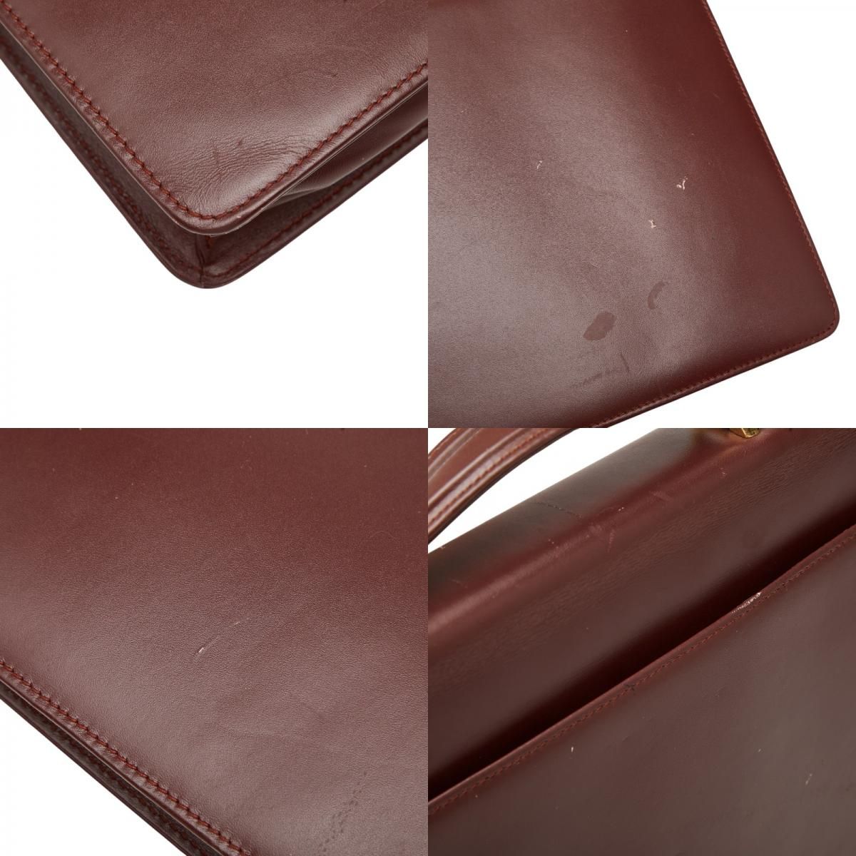 Cartier Must Line Business Briefcase Wine Red Bordeaux Leather 1 — view 8
