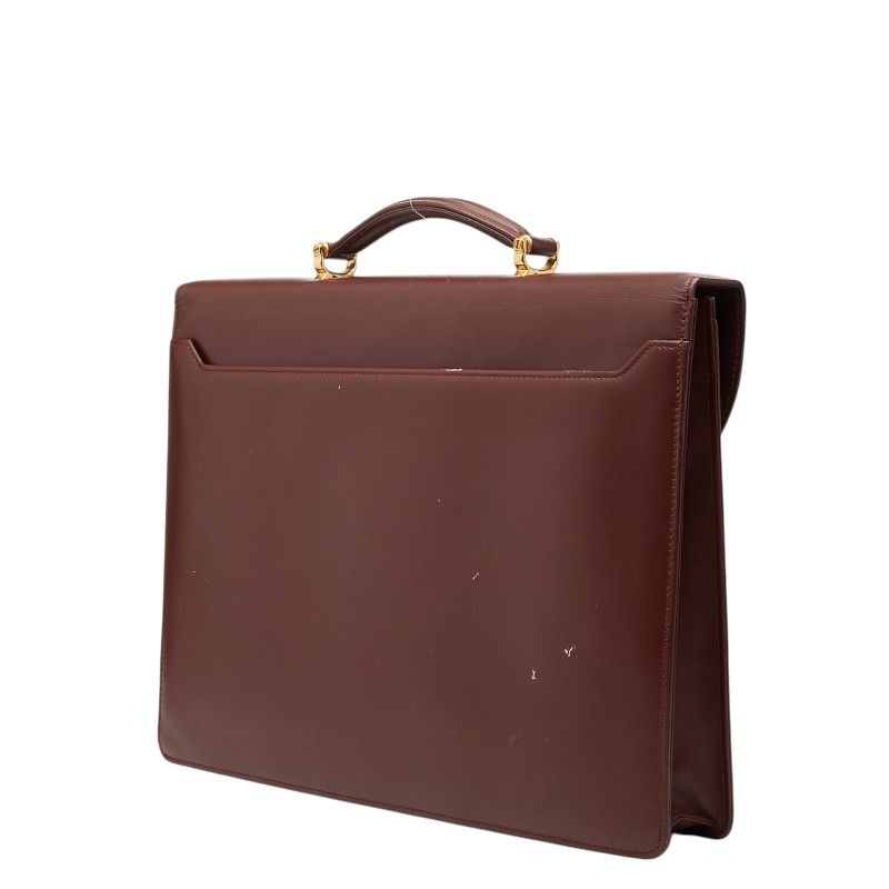 Cartier Must Line Business Briefcase Wine Red Bordeaux Leather 1 — view 2