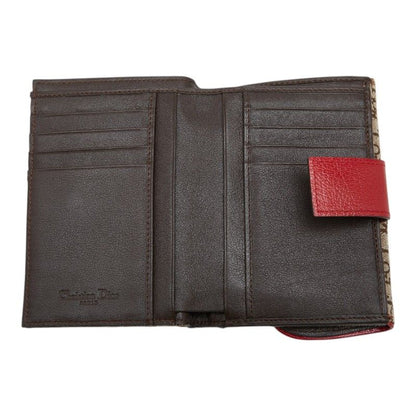 Dior Trotter Saddle Bifold Wallet Beige Multicolor Canvas Leather — view 7