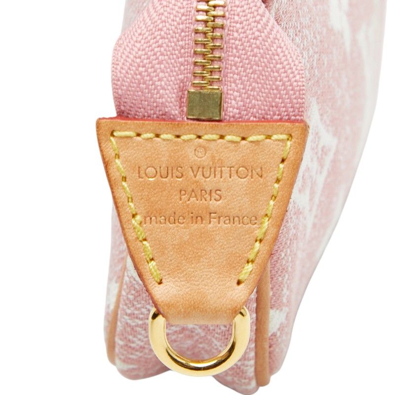 Louis Vuitton Monogram Jacquard Micro Pochette Case Pink White Denim 1 Pouch — view 7