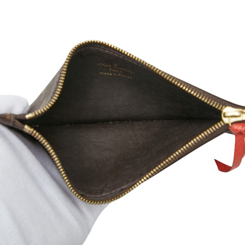 Louis Vuitton Monogram Coin Case Pouch Brown Orange — view 6