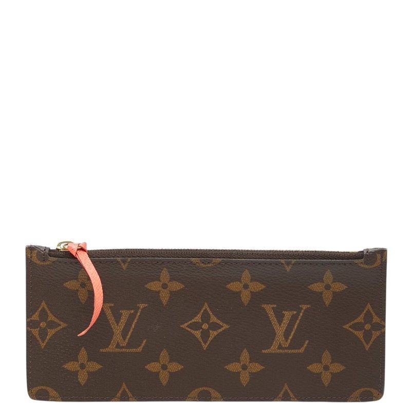 Louis Vuitton Monogram Coin Case Pouch Brown Orange