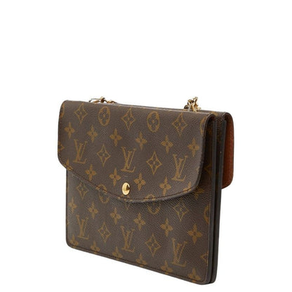 Louis Vuitton Monogram Double Mule Crossbody Shoulder Bag Brown — view 2