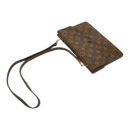 Louis Vuitton Monogram Double Mule Crossbody Shoulder Bag Brown — view 6