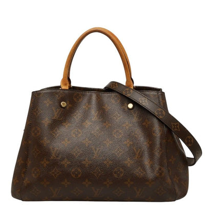 Louis Vuitton Monogram Montaigne 2-Way Shoulder Bag Brown Leather