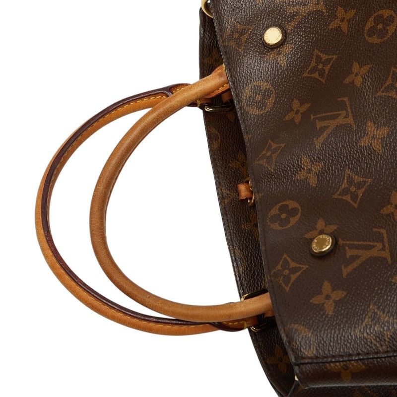 Louis Vuitton Monogram Montaigne 2-Way Shoulder Bag Brown Leather — view 9