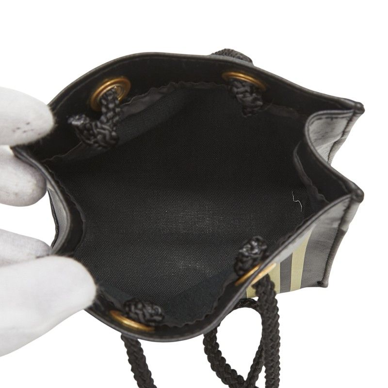 Fendi Fazzuolo Mini Handbag Black Yellow Leather — view 8