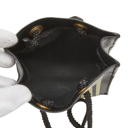 Fendi Fazzuolo Mini Handbag Black Yellow Leather — view 8