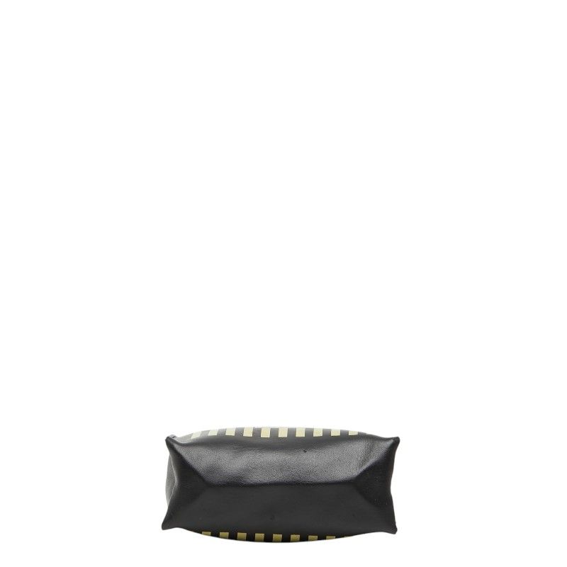 Fendi Fazzuolo Mini Handbag Black Yellow Leather — view 3