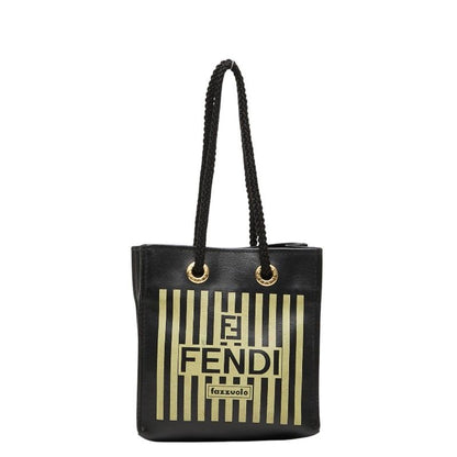 Fendi Fazzuolo Mini Handbag Black Yellow Leather