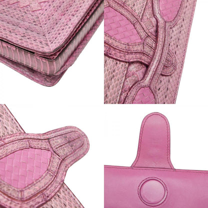 Bottega Veneta Intrecciato Rialto Chain Shoulder Bag Pink Leather — view 8