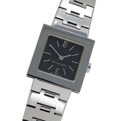 Bvlgari Watch QA Dos Lado Quartz Stainless Steel Silver Black Polished