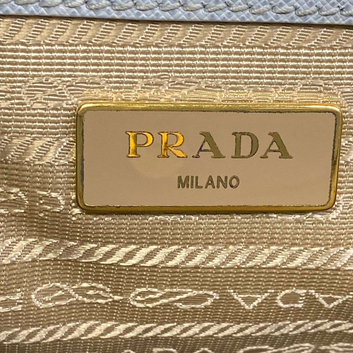 Prada Handbag Galleria Bag Light Blue Leather — view 9