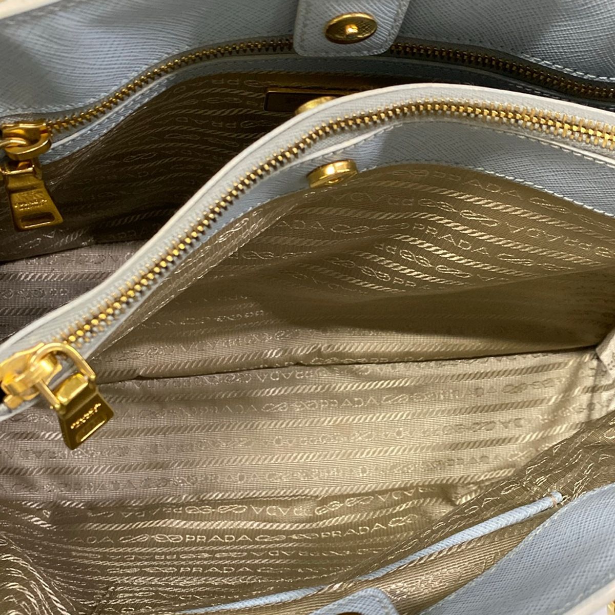 Prada Handbag Galleria Bag Light Blue Leather — view 7