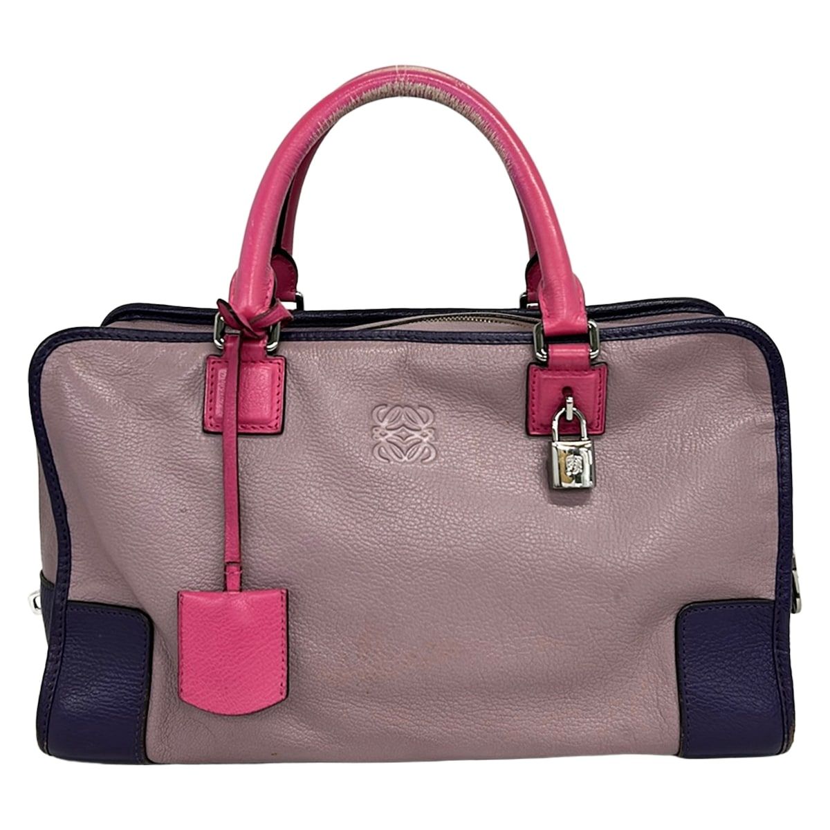 Loewe Handbag Amazona 36 Purple Gray Pink Leather