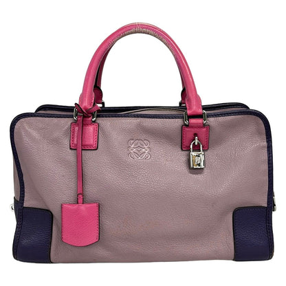 Loewe Handbag Amazona 36 Purple Gray Pink Leather