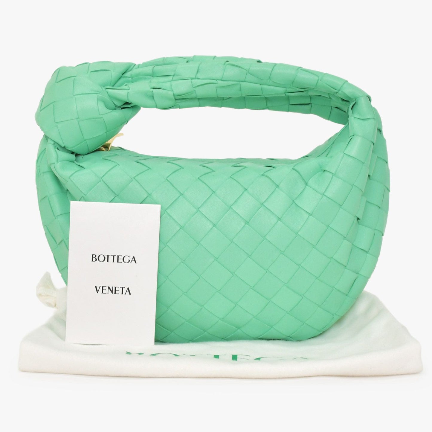 Bottega Veneta Mini Jodie Handbag Intrecciato Green Lambskin Gold