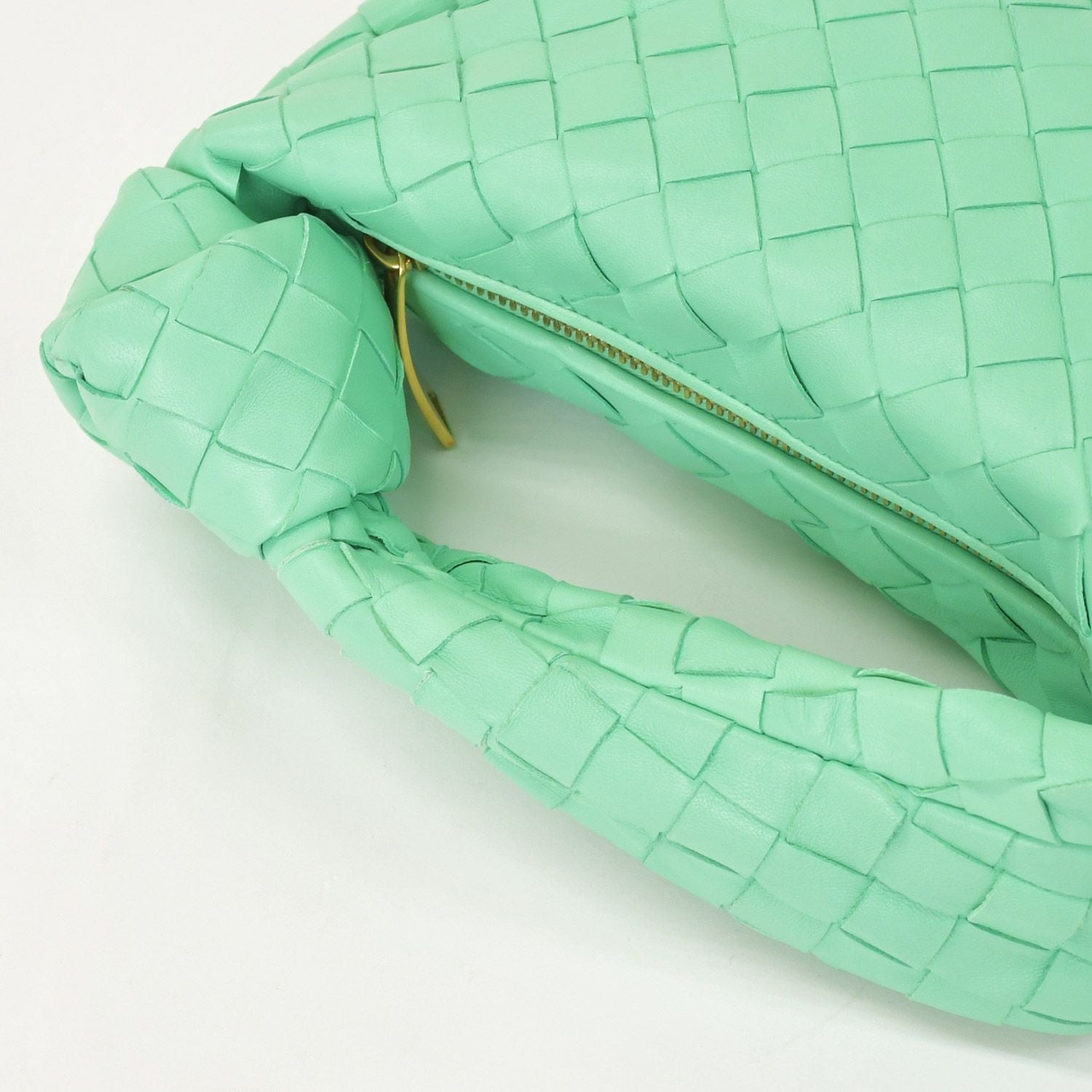 Bottega Veneta Mini Jodie Handbag Intrecciato Green Lambskin Gold — view 7