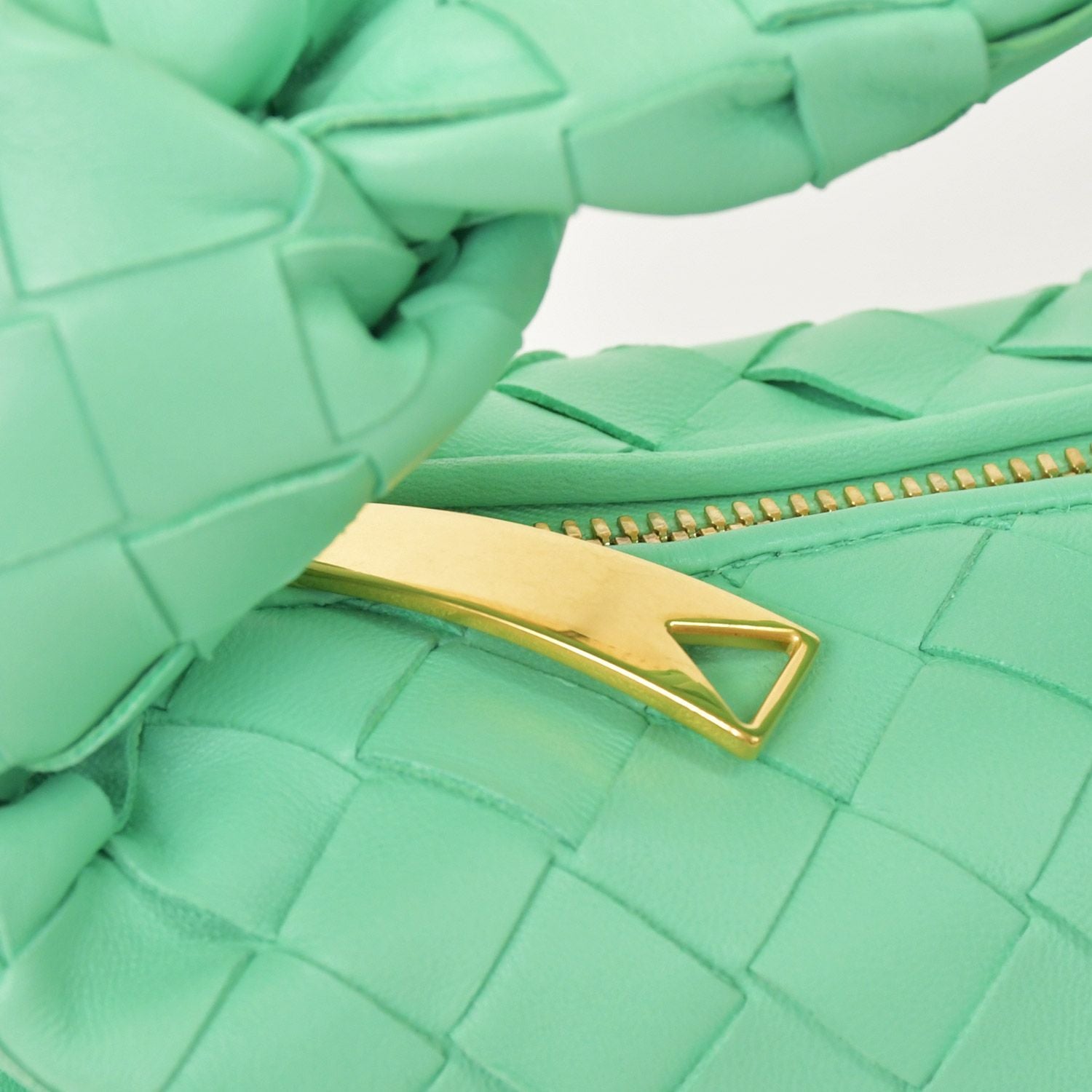 Bottega Veneta Mini Jodie Handbag Intrecciato Green Lambskin Gold — view 6