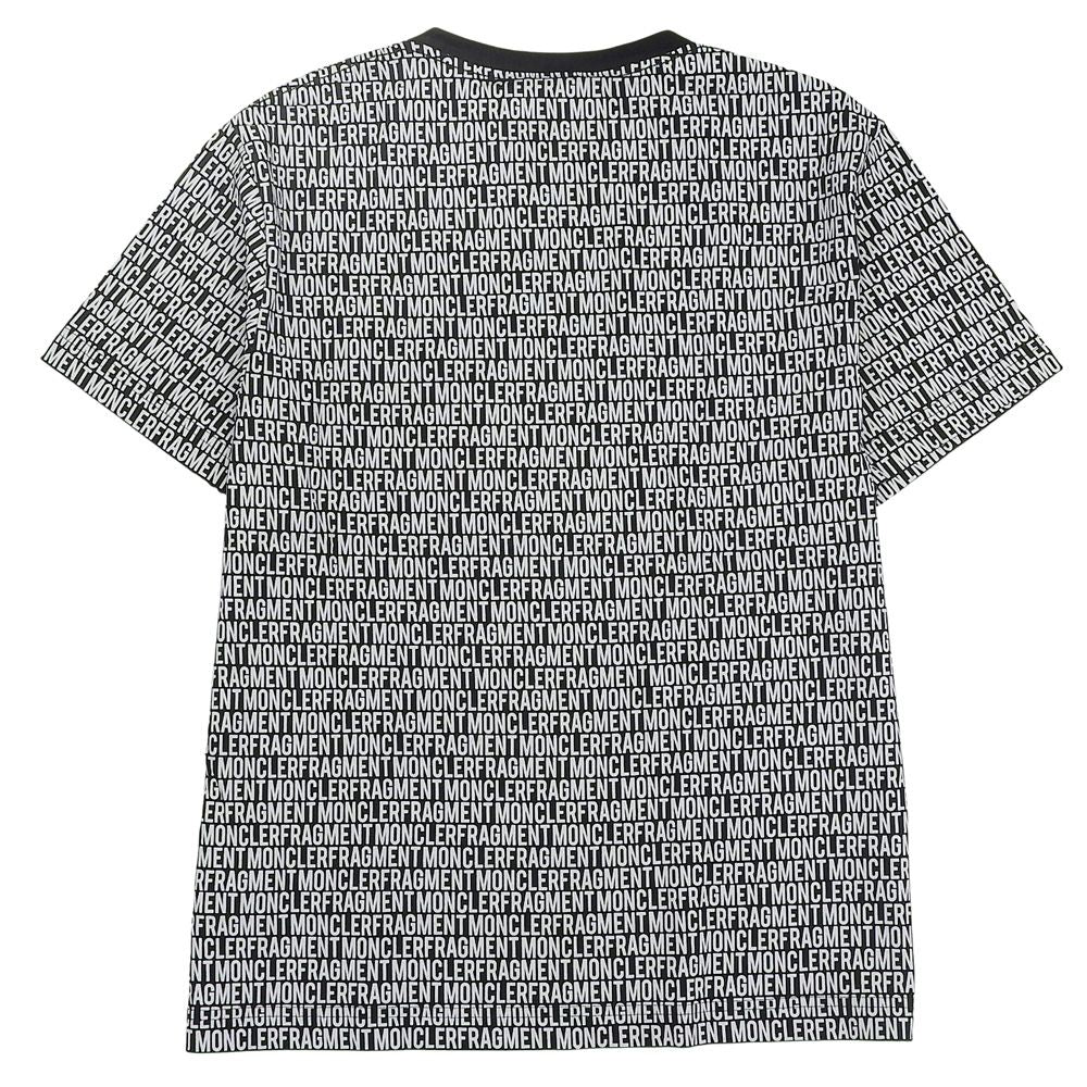 Moncler Fragment Maglia All Over Pattern T-Shirt Top Black White — view 2