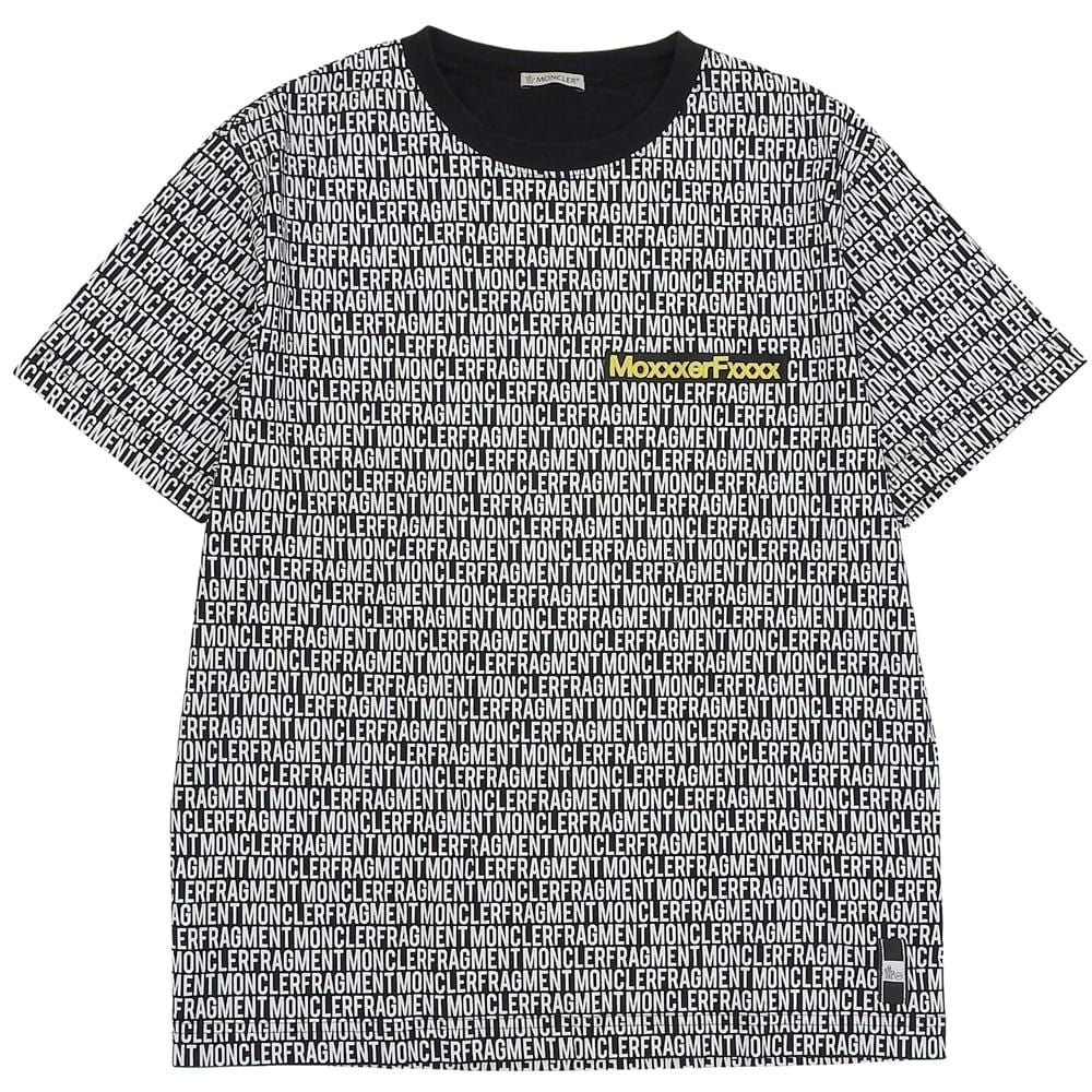 Moncler Fragment Maglia All Over Pattern T-Shirt Top Black White