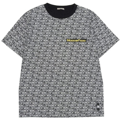 Moncler Fragment Maglia All Over Pattern T-Shirt Top Black White