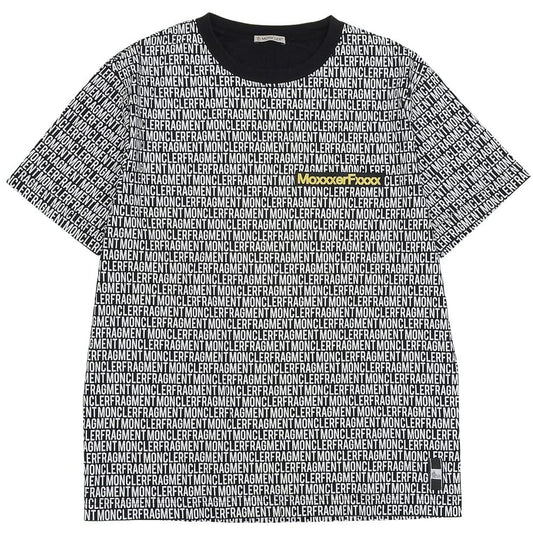 Moncler Fragment Maglia All Over Pattern T-Shirt Top Black White