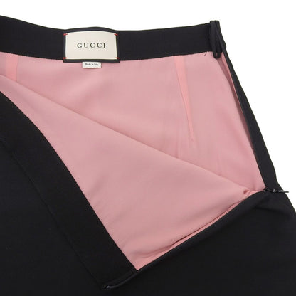 Gucci Silk Cotton Knit Line Ruffle Mini Skirt Black — view 3