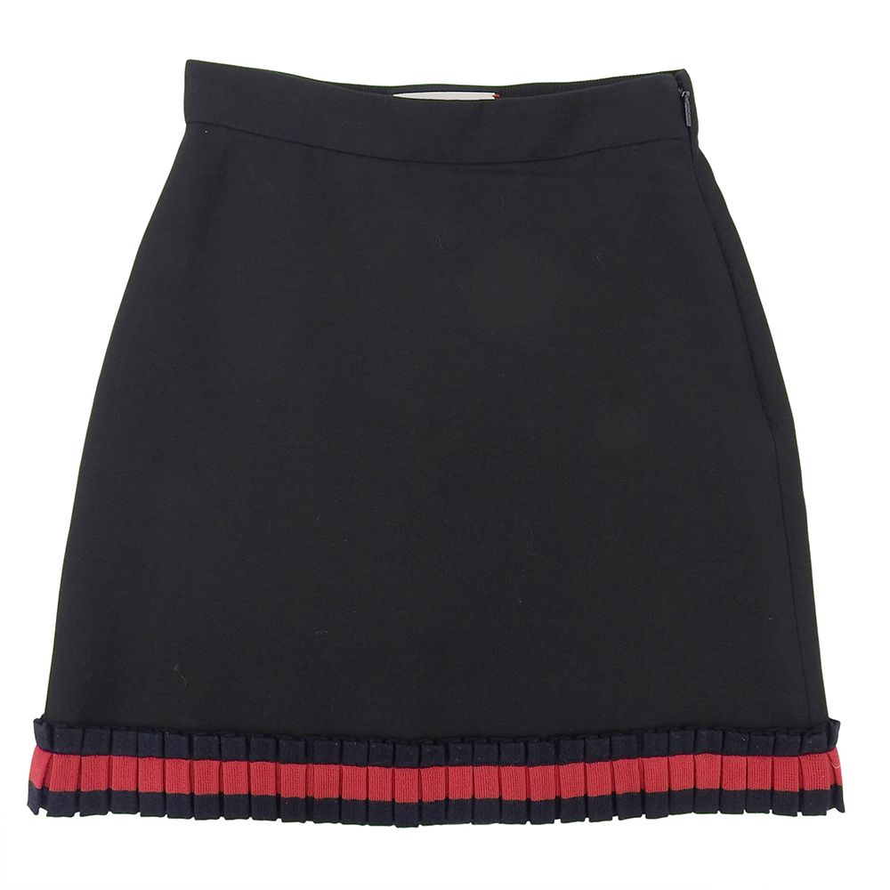 Gucci Knit Line Ruffle Mini Skirt Black