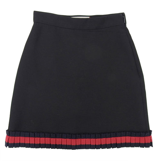 Gucci Knit Line Ruffle Mini Skirt Black
