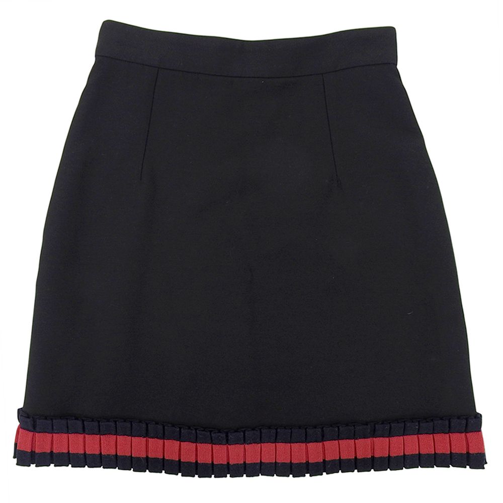 Gucci Knit Line Ruffle Mini Skirt Black — view 2