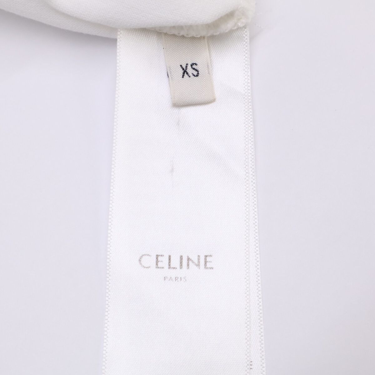 Celine Off White Black Navy Cotton Triomphe Print Paris T-Shirt XS — view 4