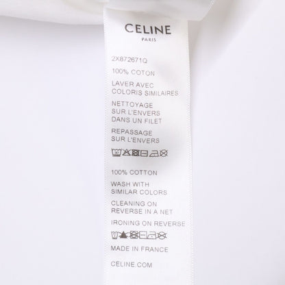 Celine Off White Black Navy Cotton Triomphe Print Paris T-Shirt XS — view 5