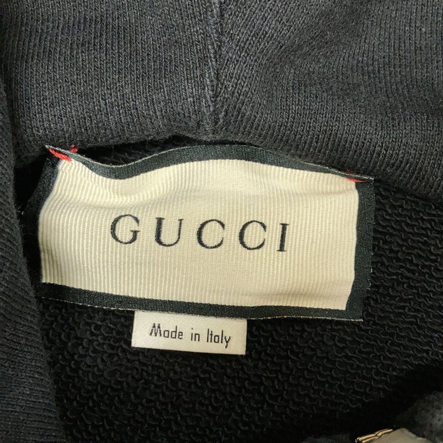 Gucci Black Logo Print Half Zip Hoodie XS — view 3