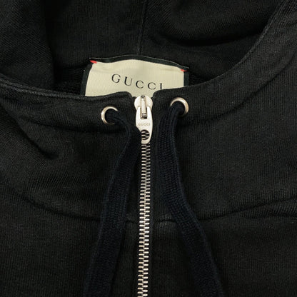 Gucci Black Logo Print Half Zip Hoodie XS — view 7