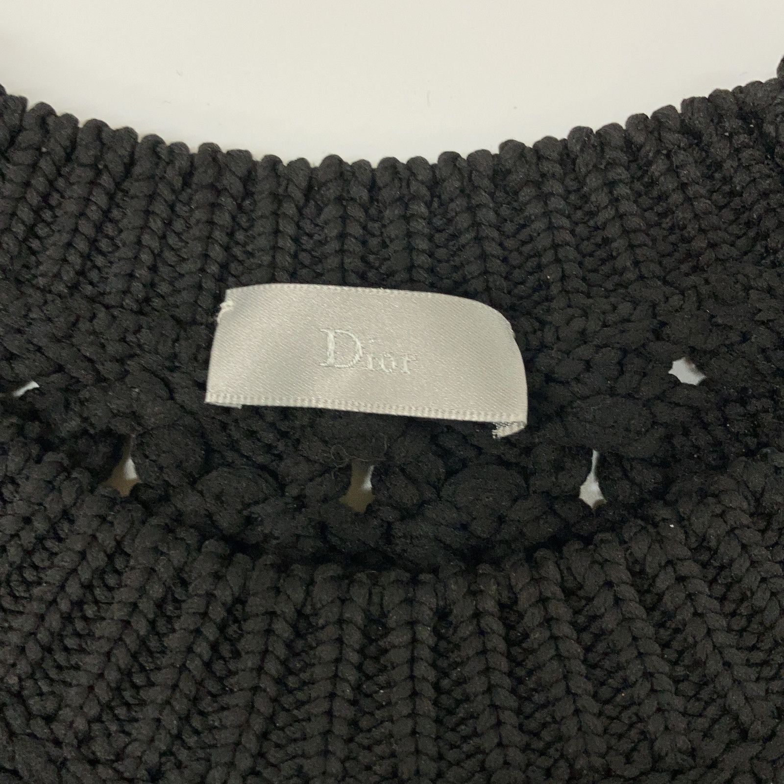 Dior Homme Black Openwork Knit Sweater XS — view 3