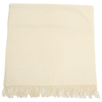 Hermes Logo Embroidery Cashmere Fringe Scarf