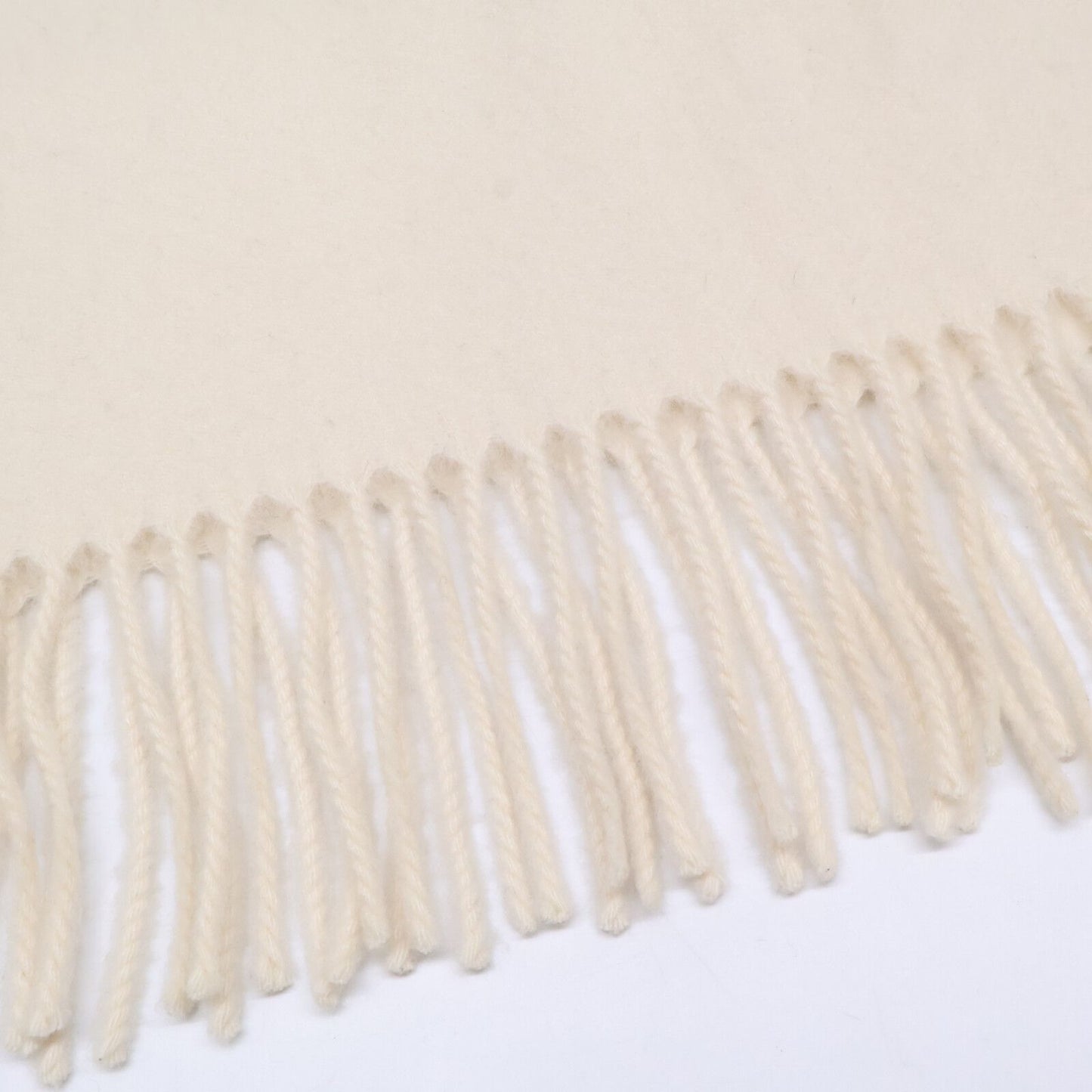 Hermes Logo Embroidery Cashmere Fringe Scarf — view 6