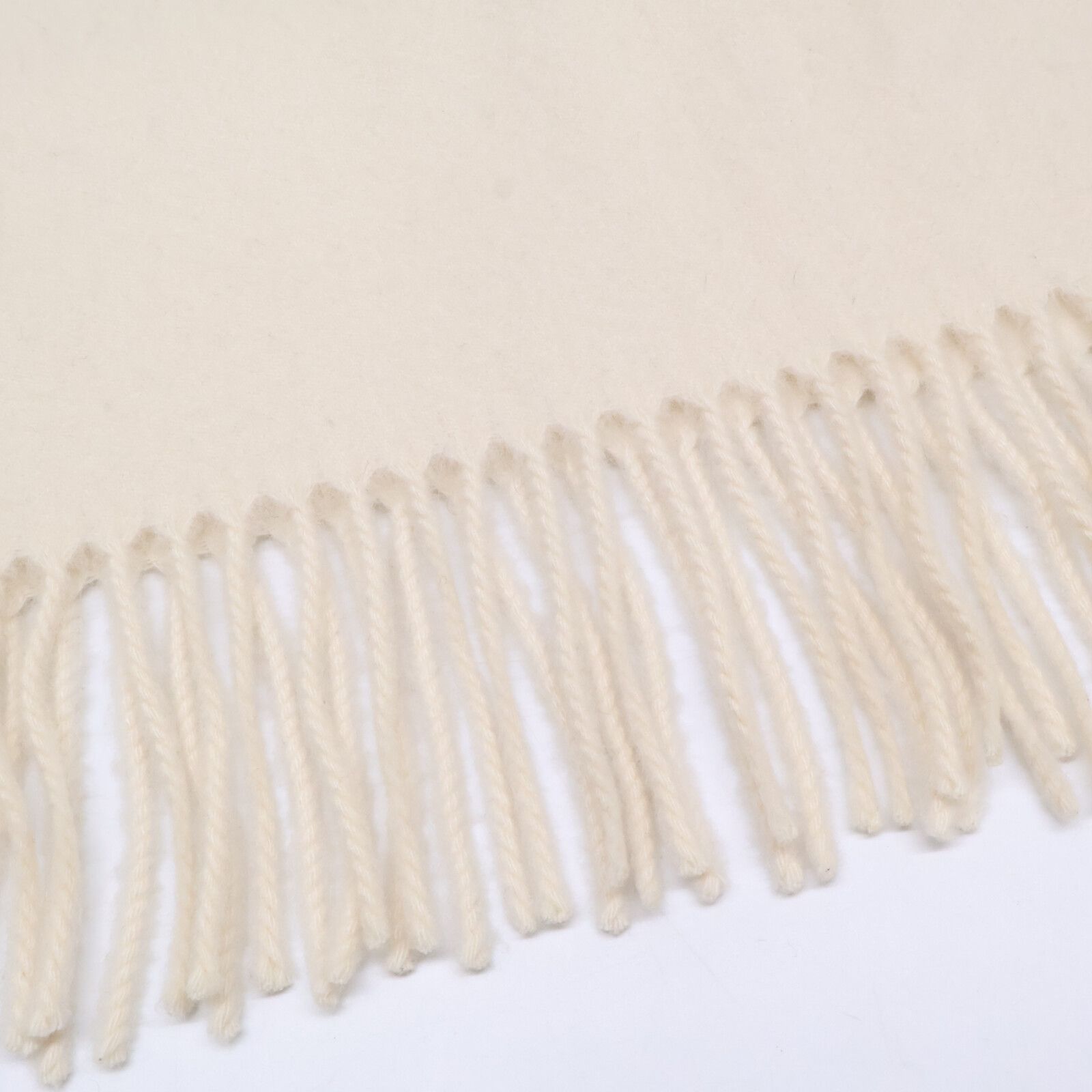 Hermes Logo Embroidery Cashmere Fringe Scarf — view 6