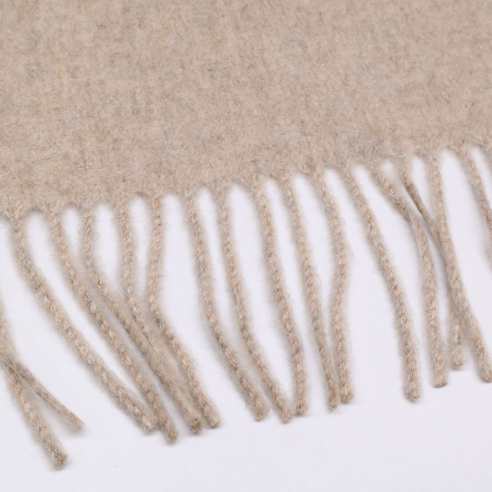 Hermes Logo Embroidery Cashmere Fringe Scarf — view 6
