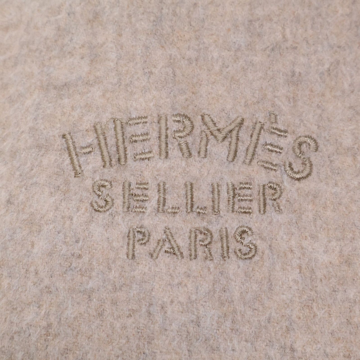 Hermes Logo Embroidery Cashmere Fringe Scarf — view 5