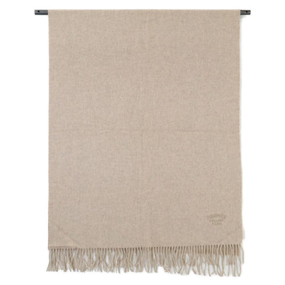Hermes Logo Embroidery Cashmere Fringe Scarf — view 2