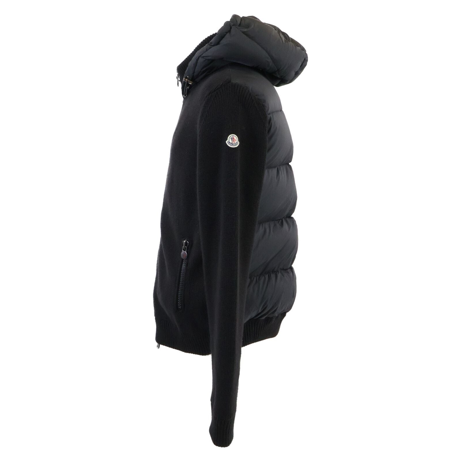 Moncler Maglione Tricot Cardigan Knit Contrast Down Jacket — view 2