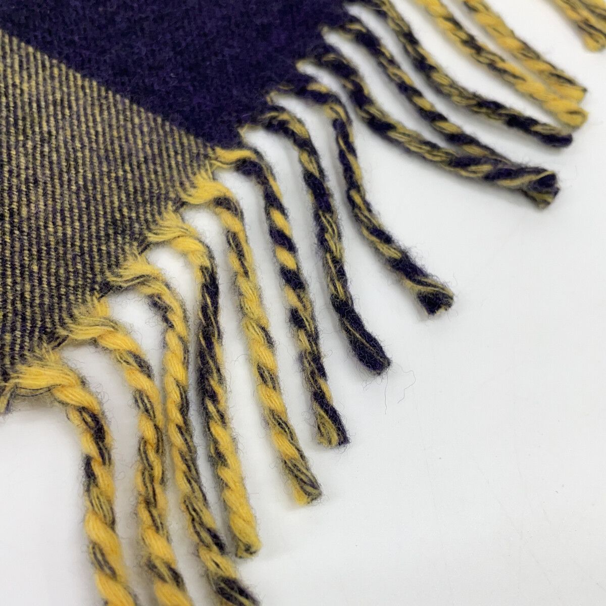 Gucci Check Wolf Embroidery Fringe Scarf — view 7