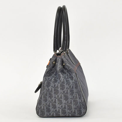 Dior Flight Line Trotter Handbag Gray Orange Denim Leather — view 2