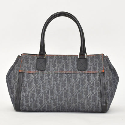 Dior Flight Line Trotter Handbag Gray Orange Denim Leather — view 3