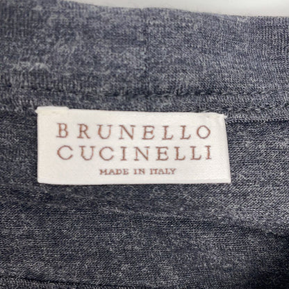 Brunello Cucinelli Charcoal Gray Wool Moniere Decoration Dress — view 3