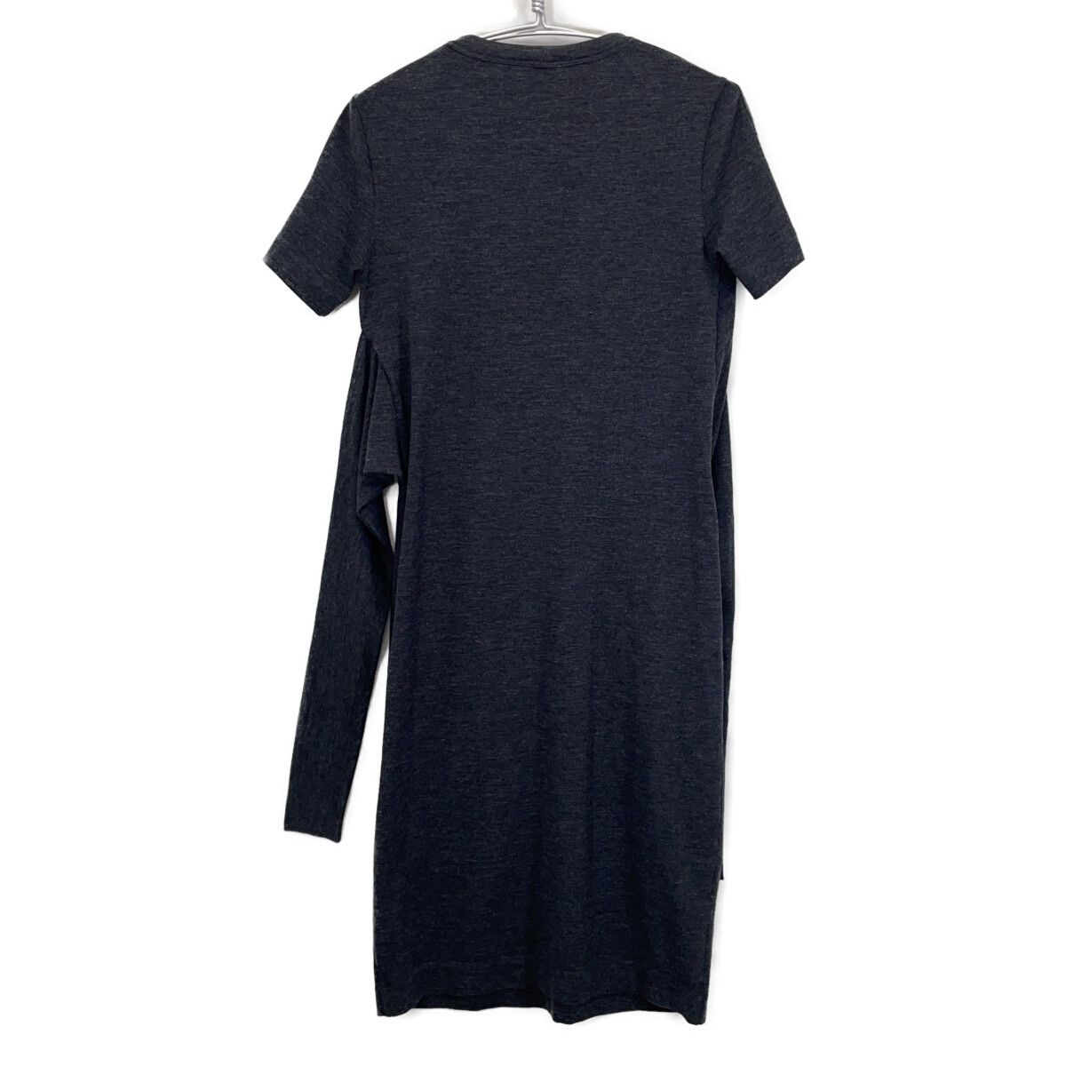Brunello Cucinelli Charcoal Gray Wool Moniere Decoration Dress — view 2