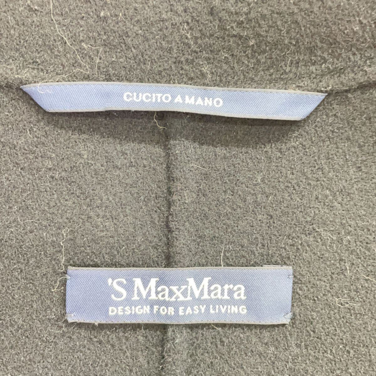 Max Mara S Maxmara Black Virgin Wool Double Face Belted Long Coat 34 — view 4
